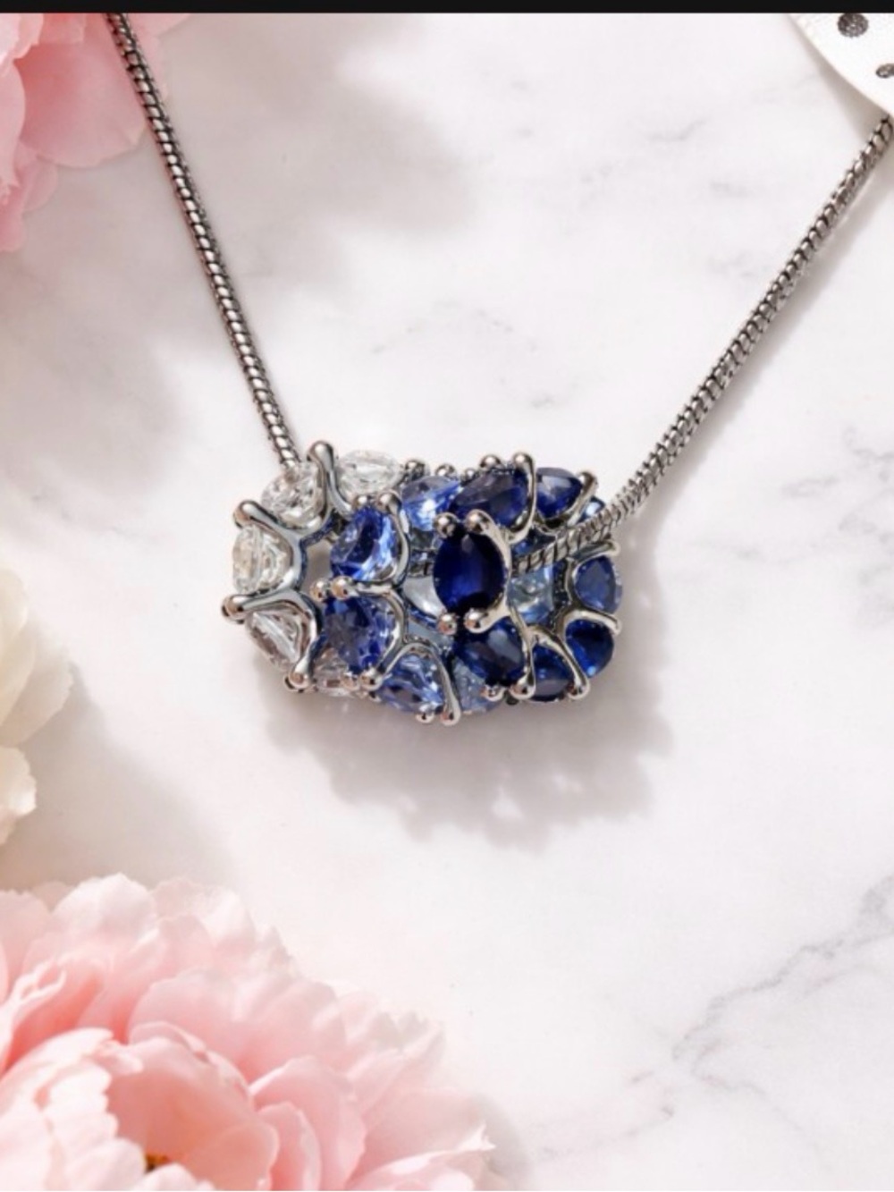 Park Lane Blue Pendant Necklace dazzle drop